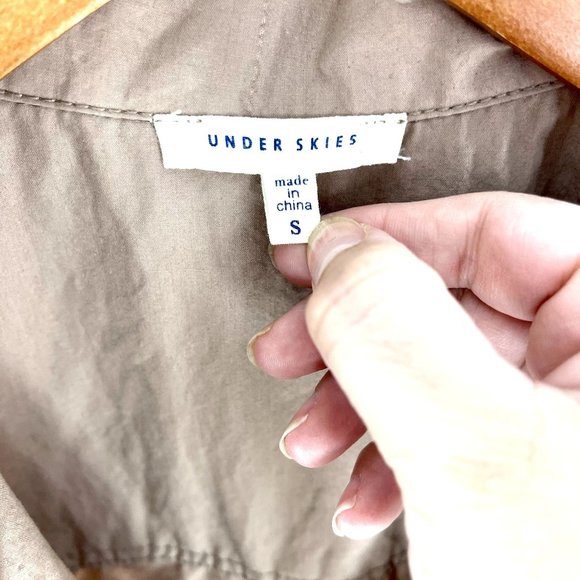 Under Skies Women's Cargo Vest Size Small Full Zip Button Front Collared Elastic - Picture 9 of 11